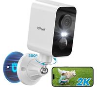 ieGeek 300° Pan Caméra de surveillance extérieure avec montage magnétique, 3MP sans fil extérieur & intérieur, détection de mouvement, vision nocturne en couleur, audio 2 voies