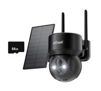 ieGeek 360° 2K Camera Surveillance WiFi Extérieure sans Fil Camera Solaire Vision Nocturne Couleur PIR Détection avec 64go