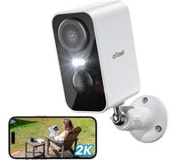 ieG améra de surveillance 2K/3MP pour extérieur/intérieur, batterie | Installation facile, caméra de surveillance avec vision nocturne colorée, détection de mouvement PIR, local/cloud, IP65
