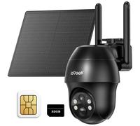 ieG améra de surveillance avec carte sim - 4G LTE outdoor Solar camera - 2K 360° surveillance sans fil avec batterie, carte 32GB