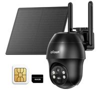 ieG améra de surveillance avec carte sim - 4G LTE outdoor Solar camera - 2K 360° surveillance sans fil avec batterie, carte 64GB