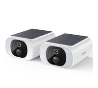 ieG améra Wi-Fi extérieure sans fil 2K, panneau solaire, S1 (2 pièces) | Panneau solaire intégré, caméra extérieure avec batterie, vision nocturne à couleurs, PIR, voix bidirectionnelle, IP65