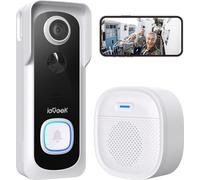 ieGeek WLAN Video Doorbell avec caméra 1080P HD Video Doorbell sans fil avec carillon, sonnette de porte intelligente avec batterie, PIR, vision nocturne, audio 2 voies
