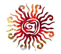 Iegefirm Art Mural en Métal Sun God, Décoration Intérieure/Extérieure - 12,2 Pouces, Décoration Murale Antirouille en Corail pour Chambre à Coucher, Jardin, Patio et Ferme A