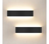IEGLED 2 Pack Applique Murale Interieur 40 cm, applique murale 18 W avec Up Down source, 3000K Lampe LED moderne, appliques murales en aluminium, éclairage mural pour Porche Couloir Cour Chambre Salon
