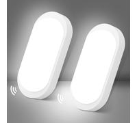 IEGLED 2 PCS Applique Murale avec detecteur de Mouvement, IP65 Etanche LED Plafonnier pour Intérieur et Extérieur, 12W 1080LM LED Lampe pour Salle de Bain Garage Couloir Cave Atelier Jardin