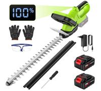 IERAKOR Taille Haie Batterie, Lame Double Action 55 cm, Conception Légère | Taille Haie Électrique Sans Fil, 2 Batteries 3,0Ah, Moteur Brushless, Écran LED, l'Entretien des Haies, Arbustes et Buissons