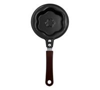 Ieron Mini poêle à Frire en Acier Inoxydable Noir de 12 cm, Parfaite pour Frire Les œufs, œufs pochés Portables, Petite cuisinière de Cuisine (Fleur)