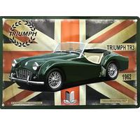 IETS19651RB TRIUMPH TR3 1962 Plaque métal décorative rétro vintage Format 20 x 30 cm avec 4 perforations 5mm pour fixation murale - Idée cadeau pour fan d'accessoires automobile voiture de collection
