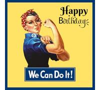 IETSCPMD19025 Carte Happy BIRTHDAY We Can Do It Fille Femme Rétro Vintage Affiche de propagande américaine 1943 - Avec Enveloppe Blanche Format 15x15 cm - Intérieur Blanc - Fabriqué en France
