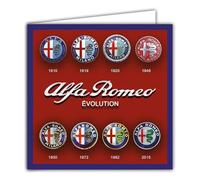 IETSCPMD19700 Carte ALFA ROMEO ÉVOLUTION du Logo Depuis 1910 Licence officielle - Auto Passion & Collections Rétro Vintage - Milano Italie - Avec Enveloppe Blanche Format 15x15 cm - Fabriqué en France