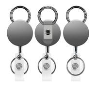 IETWATE Lot de 3 porte-clés rétractables, porte-clés multifonctionnel, cordon en acier extensible, porte-carte d'identité, clip de ceinture rétractable, porte-clés extensible avec câble en acier
