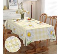 iEvery Nappe Rectangulaire Anti Tache, Nappe de Table Enduite Nappe Fleurie 110x140, Nappe Exterieur Imperméable en Polyester Protection de Table pour Salle à Mangerr Jardin Cuisine Pique-Nique