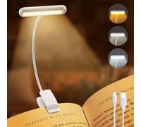 iFalarila Lampe de Lecture Rechargeable avec Câble de Type-C, Liseuse Lampe Clip [3 Couleurs et 10 Luminosités] Mini Veilleuse Flexible à col de Cygne et à Pince pour Les Enfants