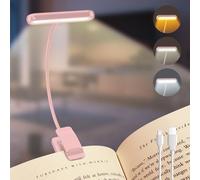 iFalarila Lampe de Lecture Rechargeable avec Câble de Type-C, Liseuse Lampe Clip [3 Couleurs et 10 Luminosités] Mini Veilleuse Flexible à col de Cygne et à Pince pour Les Enfants