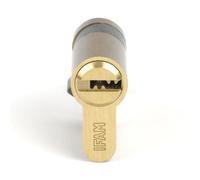 IFAM Cylinder Start STR1030L Serrure de sécurité cylindrique en laiton, 10 x 30 mm, avec 5 clés de sécurité en acier nickelé, cylindre profilé européen, serrures de porte intérieure et extérieure