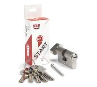 IFAM Cylinder Start STRP3030N Serrure de sécurité cylindrique nickelée 30 x 30 mm avec 5 clés de sécurité en acier nickelé, cylindre profilé européen, porte intérieure et extérieure