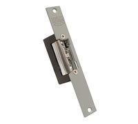 IFAM E-Strike A1D1AND04S Ferme-porte électrique réversible, levier automatique symétrique, largeur 21 mm, loquet réglable, court en acier inoxydable, porte avant intérieure en bois