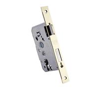IFAM Serrure à mortaise W400.50CHL, avant carré, finitions en laiton, entrée 50 mm, serrure de porte intérieure et extérieure, poignée de porte, cylindre inclus, 3 clés, sécurité, anti-crochet, verrou