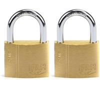 IFAM SR35 Cadenas antivol 35 mm à arc normal à double verrouillage avec 2 clés dentelées, solide et fiable, idéal pour valises, casiers, tiroirs (Lot de 2)