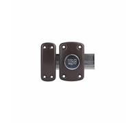 Ifam Verrou coulissant B6, boulon rotatif, verrou antivol pour porte, serrure superposée, levier 110 mm, 2 tours, 6 pistons, 3 clés de sécurité, idéal pour portes intérieures, couleur marron