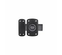 IFAM Verrou coulissant B6, boulon rotatif, verrou antivol pour porte, serrure superposée, levier 110 mm, 2 tours, 6 pistons, 3 clés de sécurité, idéal pour portes intérieures, couleur noire