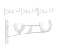 IFANLANDOR 4 Pièces Support de Tringle à Rideaux Double en Fer Blanc | Trou de 3, 8cm, Diamètre Max 4/5 Pouce, Installation Facile, Intérieur et Habillage de Fenêtre