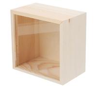 IFANLANDOR Boîte de Rangement en Bois à Couvercle Acrylique Transparent | Cube Rustique , Ouverture Coulissante Facile, pour Petits Accessoires, Chambre ou Atelier Créatif