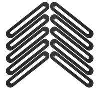 ifundom 10 Pièces Équerre de Fixation en Acier Inoxydable Noir, Plaque Plate Réglable avec Trou Allongé, Résistante à l'usure pour Supports Muraux et Étagères Bois