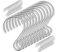 ifundom 100 Pièces Crochet en S en Acier Inoxydable Métallique | Surface Lisse Argentée, à Suspendre Rapide sans Perçage, Rangement Pratique au Garde-manger, Garage Cuisine