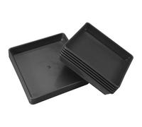 ifundom 10pcs Soucoupes Carrées pour Pot de Fleurs en Plastique Noir, Résistantes la Déformation, Plateau D'arrosage pour Plantes D'intérieur et Extérieur, Maintien Propre