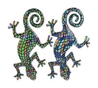 ifundom 2 Pièces décorations murales decoration mural décoration mural home decoration Décoration colorée decoration interieur décor extérieur Geckos décor suspendu gecko mur gecko le fer