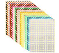 ifundom 20feuilles Autocollants Ronds Colorés Étiquettes Adhésives Autocollantes Points Décoratifs Pratiques pour Organisation Maison et Bureau Autocollants Colorés sans Plusieurs styles