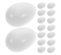 ifundom 24 Pièces Lot de Faux Œufs en Plastique Blanc Réalistes pour Perroquets et Oiseaux Nicheurs, Réutilisables et Décoratifs pour Nid d'oiseaux