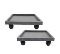 ifundom 2pcs Soucoupe Carrée pour Plante avec Roues, Bac de Drainage en Résine PP, Gestion de l'eau, Mobilité Facile pour Bureaux et Salons