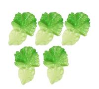 ifundom 5 Pièces Feuilles de Laitue Artificielles Vert en PVC Modèle de Légume Accessoire de Décoration Alimentaire pour Peintres et Magasin Alimentaire