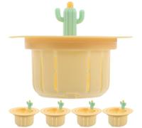 ifundom 5 Pièces Filtre D'évier Cuisine en Plastique Forme Cactus, Panier Récupérateur de Déchets pour Évier Maison, Entretien Réduit et Design Pratique