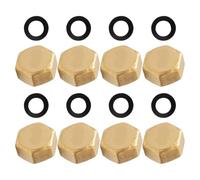 ifundom 8 Pièces Bouchon Femelle en Laiton de 1/2 Pouce pour Raccords de | Cuivre Poli Doré, Hexagone Extérieur, Installation sans Outil, Anti-fuite