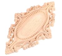 ifundom Applique en Bois Sculpté Ovale Style Européen pour Meubles | Bois D'hévéa, Design Adhésif, Installation Simple, Finition Non Peinte, Couleur Kaki, Structure Robuste