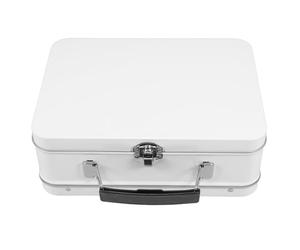 ifundom Boîte à Déjeuner Portable en Fer, Lunch Box Metal Rétro à Verrou | Boîte Bento, Conteneur Métallique Blanc, pour Fromage et Fruits, Pique-niques, Activités Extérieures, Garçon et Filles
