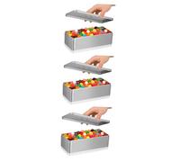 ifundom Boîte De 3 Pièces Coffret En Fer Blanc Boîte Métallique Rectangulaire Boîte à Thé Boîtes De Bonbons Boîte De Rangement De Bureau Coffret à Bijoux Stockage Acier Inoxydable