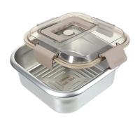 ifundom Boîte de Conservation Alimentaire Inox Grosse Taille 1600 Ml Poignée et Couvercle Hermétique pour Fruits, Légumes et Organisation Réfrigérateur et Congélateur