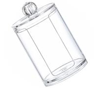 ifundom Boîte de Rangement Transparente pour Salle de Bain ou Coiffeuse Rainure, Bords Polis, Style Moderne Minimaliste pour Disques de Coton et Gobelets en Papier