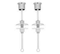 ifundom Boutons-poussoirs de Chasse D'eau pour Toilettes Vintage, Lot de 2 en Plastique Argenté, Remplacement Facile pour Réservoir, pour Salle de Bain à Domicile