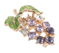ifundom Broche Fruits Épingle pour Vêtements Broche Forme de Raisin Bijou Décoratif avec Strass Accessoire pour Foulard et Sac à Dos Couleur Aléatoire