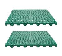 ifundom Caillebotis en Plastique Vert Facile d'entretien pour Garage, Dalles de Sol Emboîtables Antidérapantes pour Sols de Service et Zones de Lavage