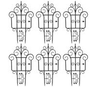 ifundom Clôture de Jardin Décorative en PP Noir, 6 Plaques Légères Surface Lisse, Style Européen Simple, pour Bordures de Massifs et Décor DIY Extérieur