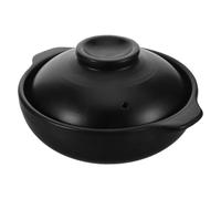 ifundom Cocotte en Terre Cuite Casserole de Cuisine en Céramique avec Couvercle 900ML Noir Résistante à la Chaleur pour Soupe et Ragoût à la Maison