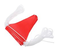 ifundom Drapeaux Triangulaires Décoratifs de Signalisation Pvc Rouge | 30 M, Pliables et Légers, Usage en Urgences, Marqueur de Chantier, Visibilité Élevée