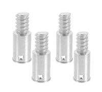 ifundom Embout métallique de manche à balai, embout de rallonge en alliage d'aluminium argent, lot de 4, installation rapide, pour tiges de nettoyage et nettoyage commercial